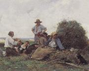 Julien  Dupre Harvesters At Rest painting